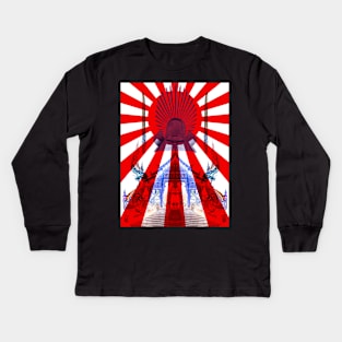 Rising Sun Japan Flag Kids Long Sleeve T-Shirt